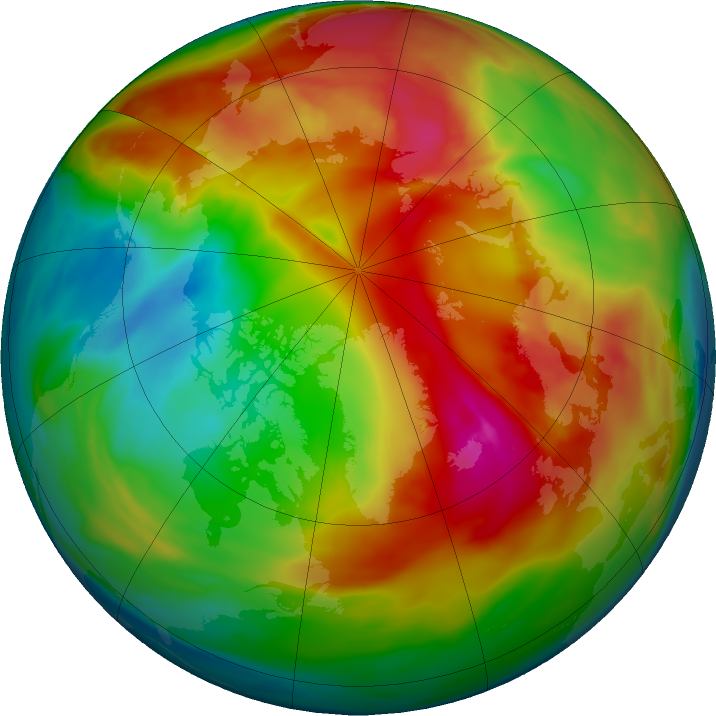 Arctic ozone map for 11 February 2018